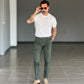 BLACK CHAIN ​​VISCOSE TROUSERS