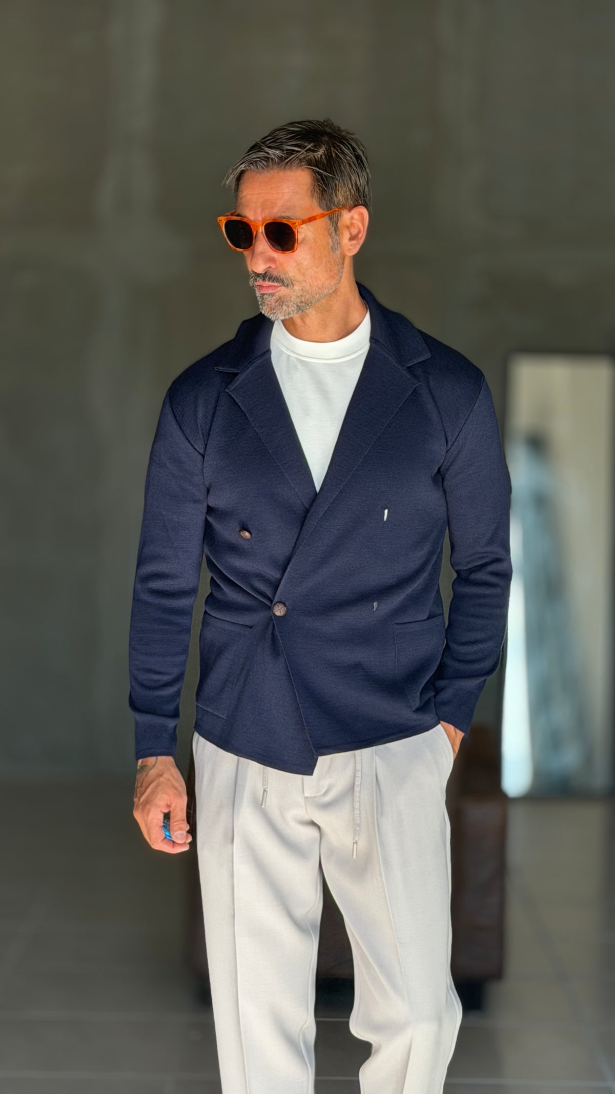 CARDIGAN BLU  DOPPIOPETTO