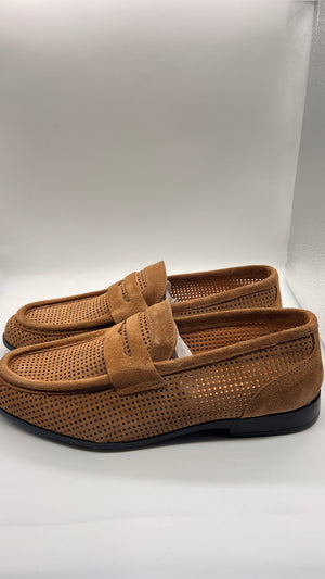 DOUBLE BUCKLE BLACK SUEDE LOAFERS