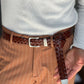 WHITE VISCOSE TROUSERS WITH REGULAR BOTTOM