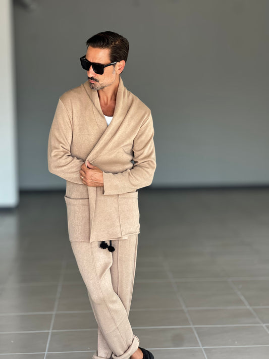 CARDIGAN   CAMMELO MAXI SCIALLATO XAGON