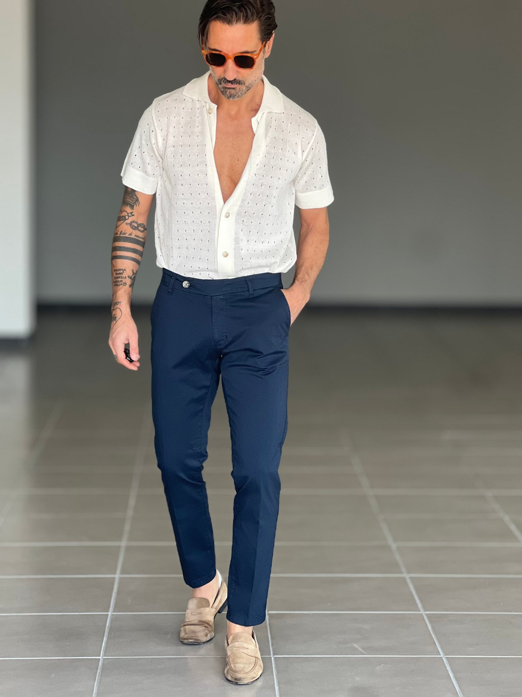 BLACK CHAIN ​​VISCOSE TROUSERS