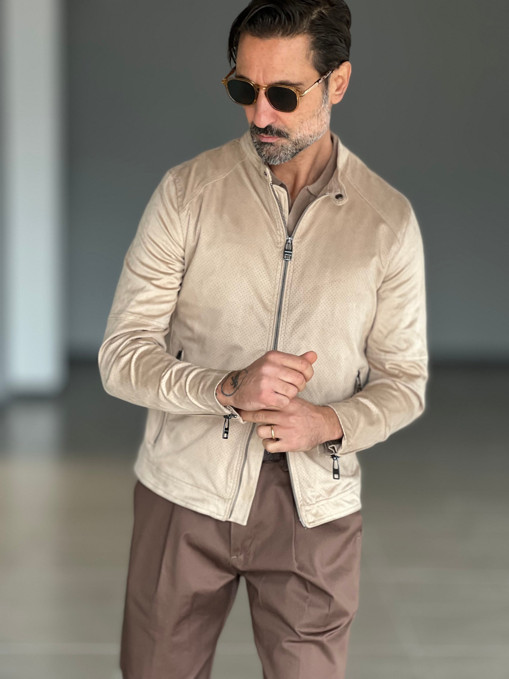 BIKER ECORENNA SABBIA DOPPIAZIP