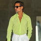 CAMICIA VERDE KIWI LONO COLLO ITALIANO