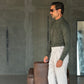 WHITE VISCOSE TROUSERS WITH REGULAR BOTTOM