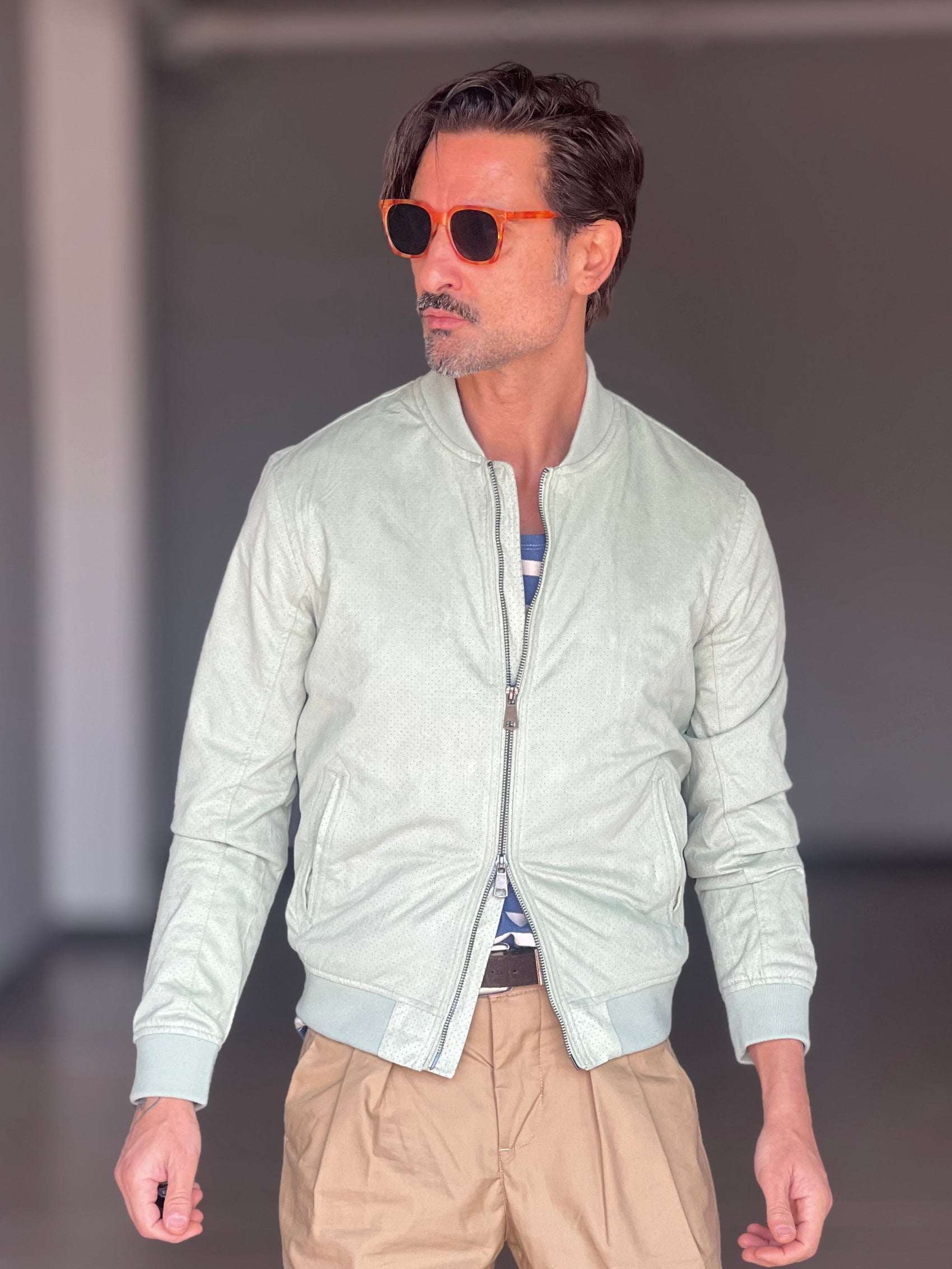 ECO-LEATHER BIKER WITH BLACK ON BLACK STUD