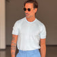 WHITE VISCOSE TROUSERS WITH REGULAR BOTTOM