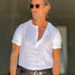 T SHIRT SERAFINO BIANCO  MISTO LINO
