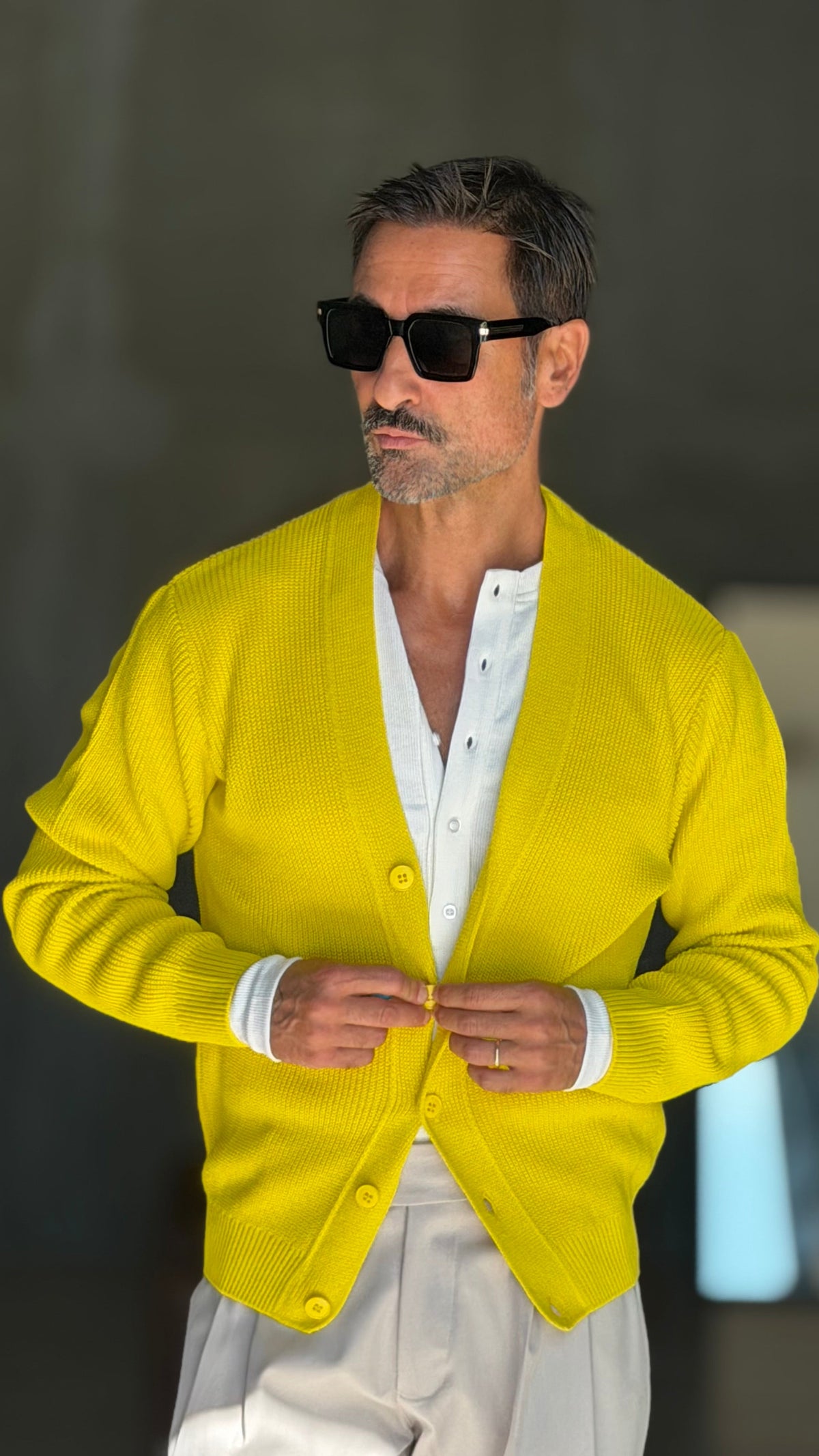CARDIGAN GIALLO  MAGLIA INGLESE