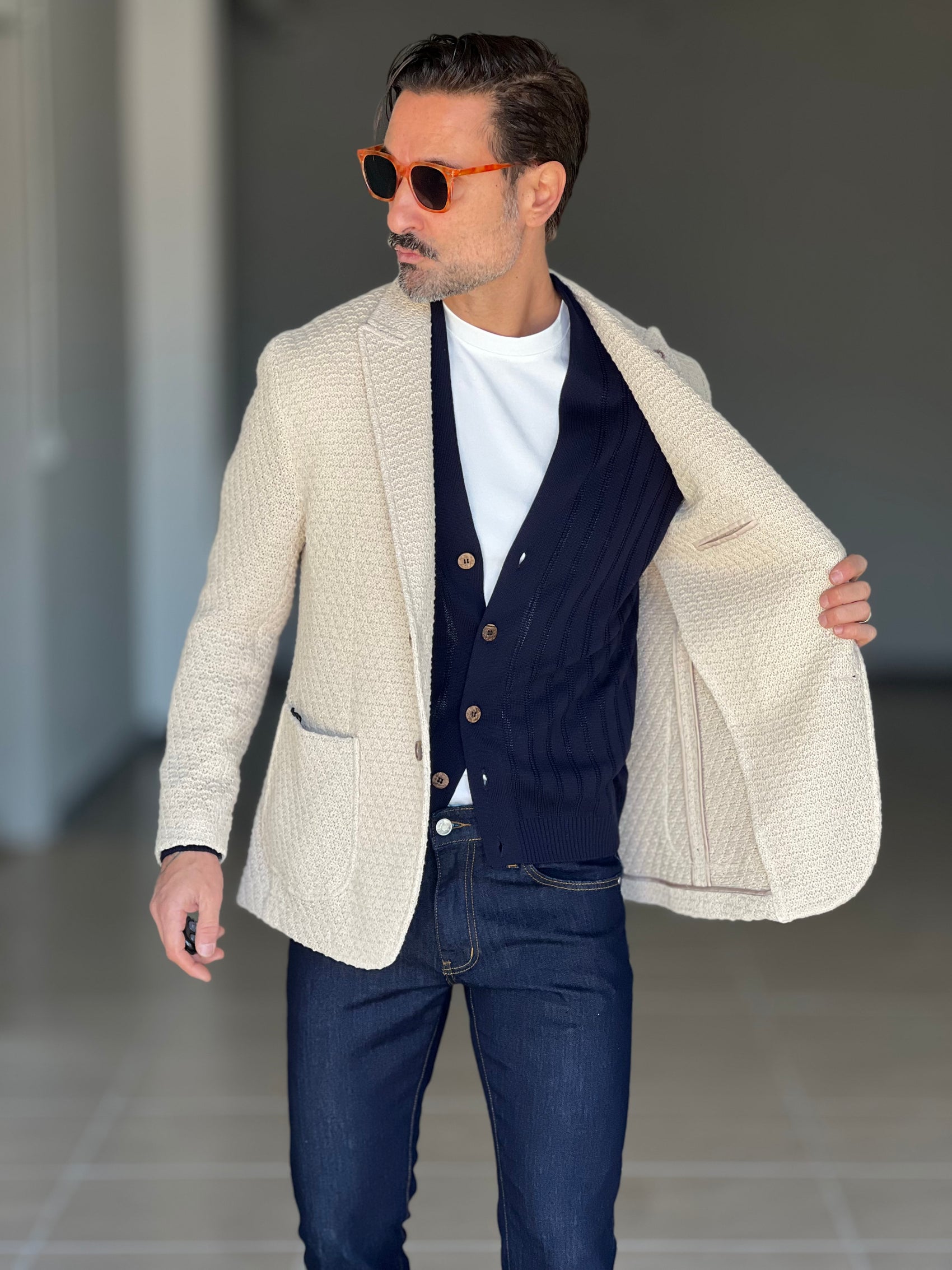 GIACCA XAGON BEIGE TESSUTO OPERATO