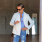 GIACCA  BIANCA  DOPPIOPETTO OVER FIT 0483 (ABBINABILE AL PANTALONE BIANCO 0483)