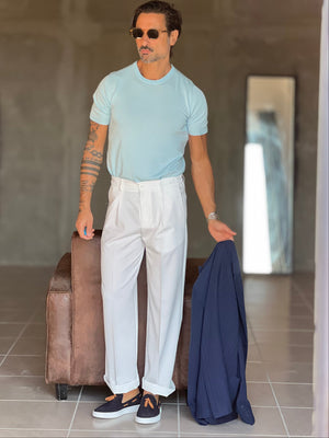 PANTALONE   BIANCO OVER FIT 0483 (ABBINABILE ALLA GIACCA  BIANCA 0483)