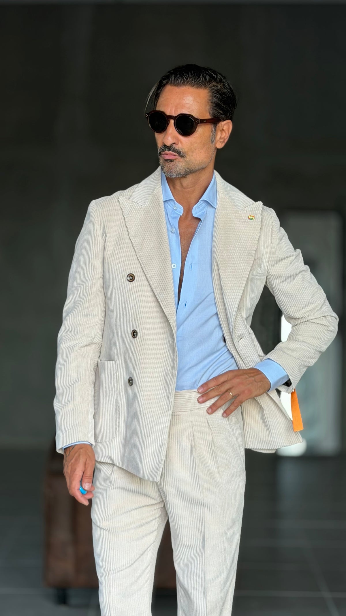 GIACCA DOPPIOPETTO PANNA  VELLUTO ROCCIA  002 (ABBINABILE  AL PANTALONE VELLUTO PANNA  OO2) (Copia)
