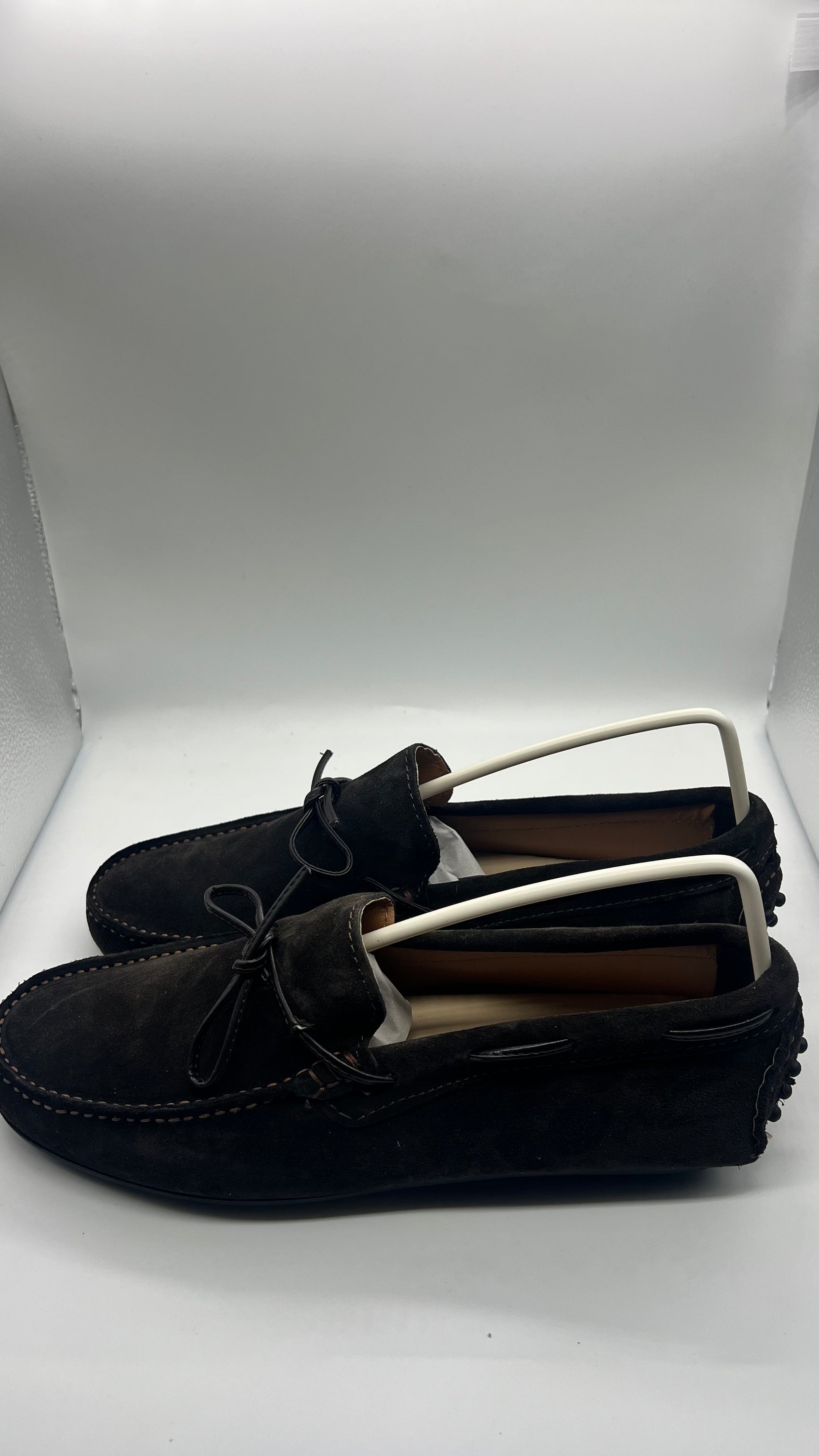 DOUBLE BUCKLE BLACK SUEDE LOAFERS