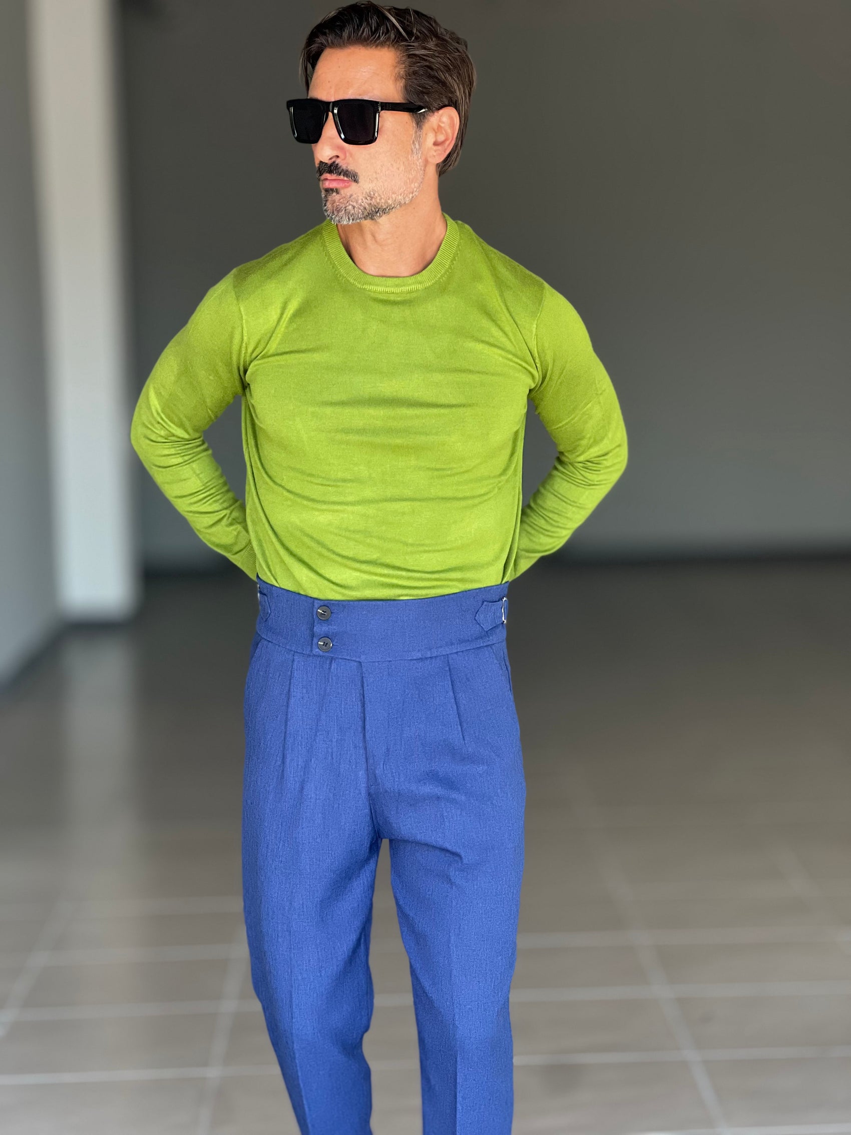 MAGLIA GIRO VERDE MELA 2 FILI  VISCOSA E MISTI