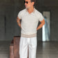 BLUE THREAD COTTON CREW NECK SWEATER