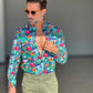 CAMICIA  DEPOT DISEGNO PAPPAGALLO COTONE DOPPIORITORTO