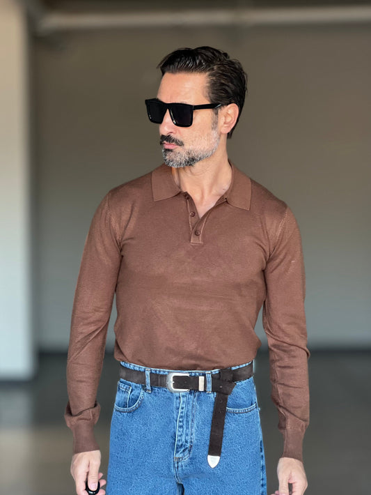 POLO CIOCCOLATO  RASATA VISCOSA E MISTI