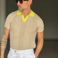 POLO CAMMELLO COLLO  CONTRASTO GIALLO  TELAMIRA