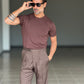 WHITE VISCOSE TROUSERS WITH REGULAR BOTTOM