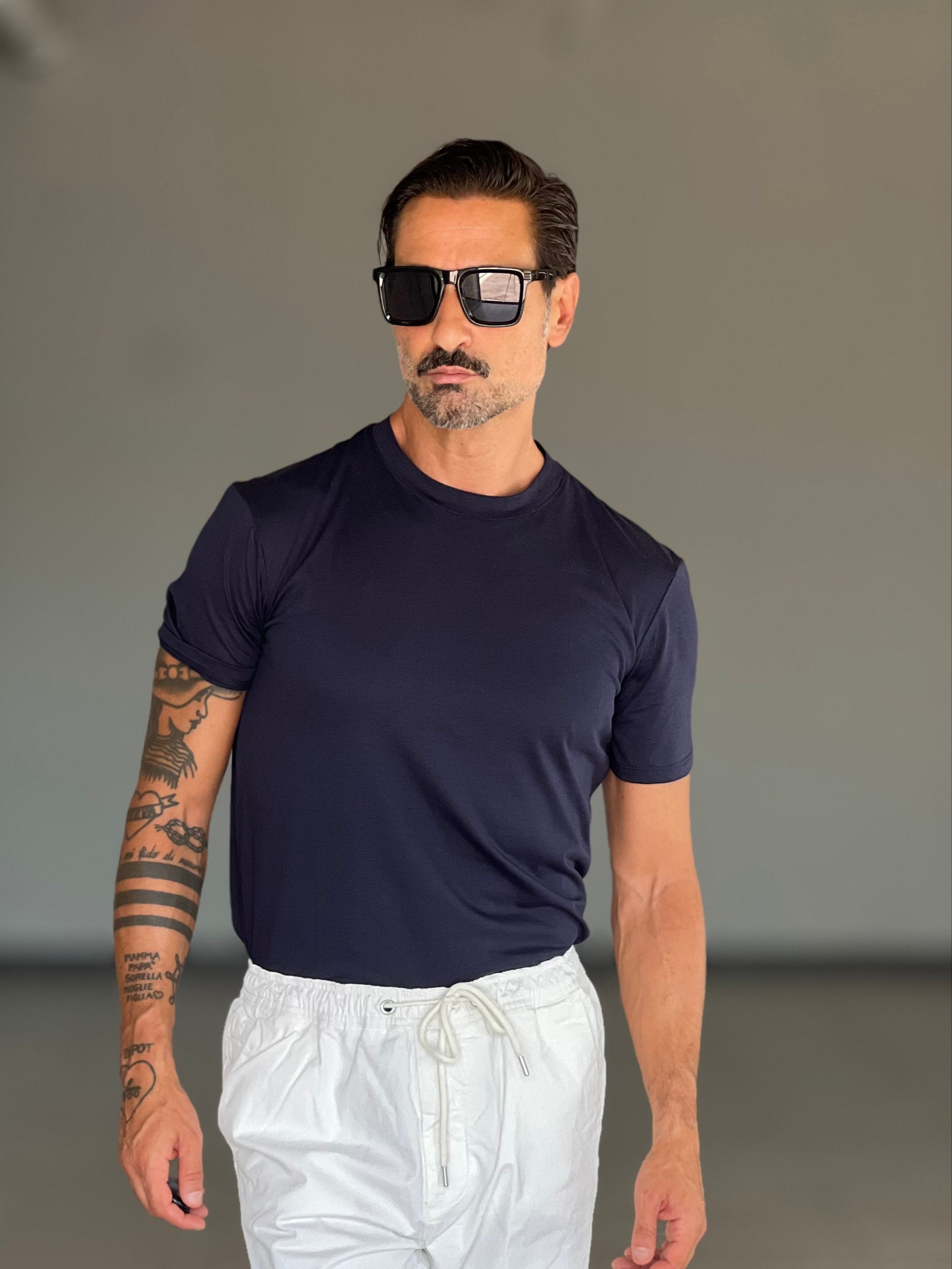 * T SHIRT BLU  FILO DI SCOZIA