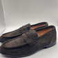 DOUBLE BUCKLE BLACK SUEDE LOAFERS