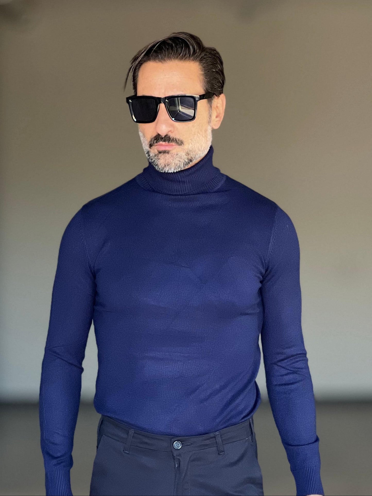 COLLO ALTO BLU RASATO 2 FILI