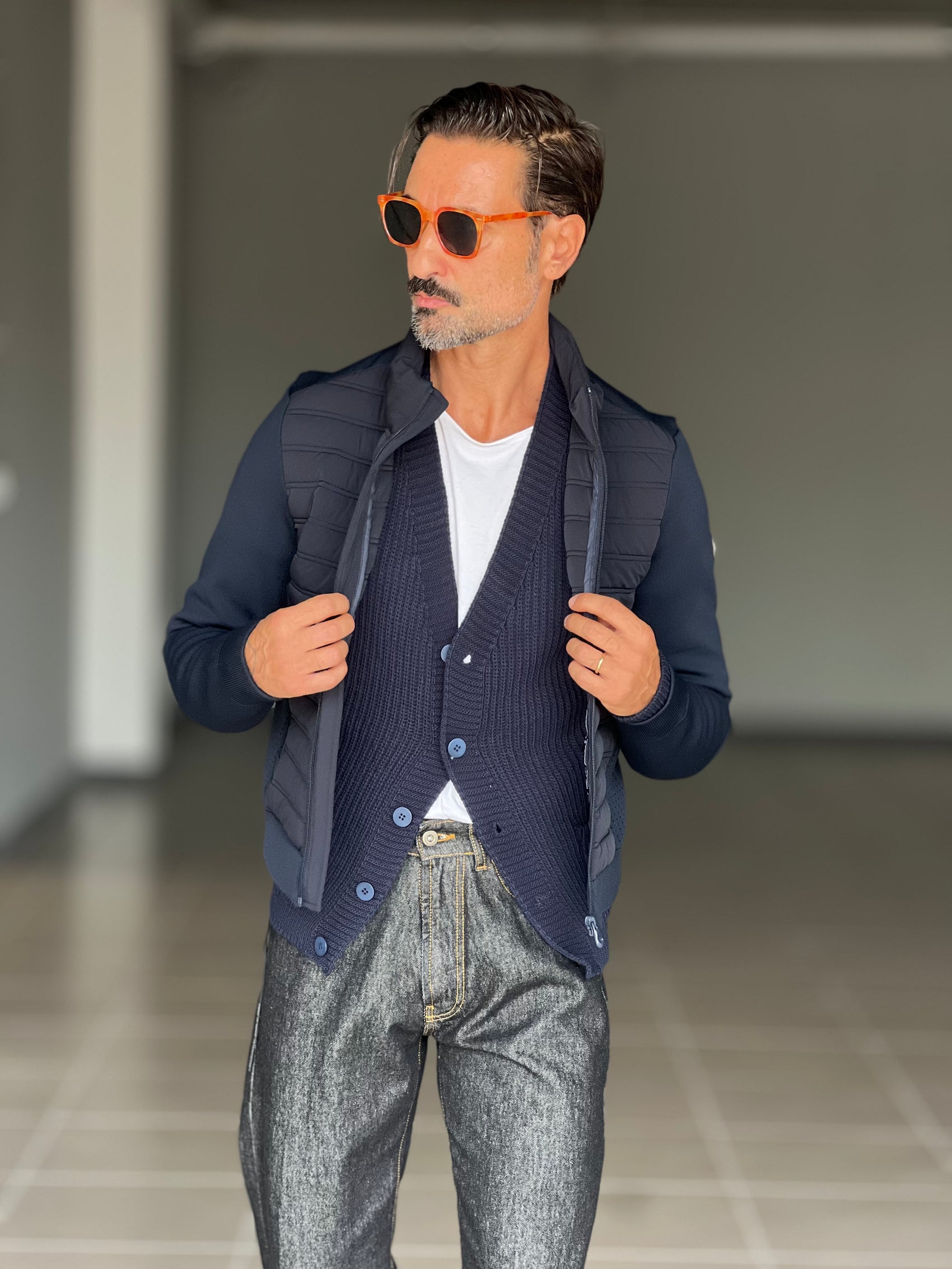 *PIUMINO BLU MANICA IN MAGLIA BL11