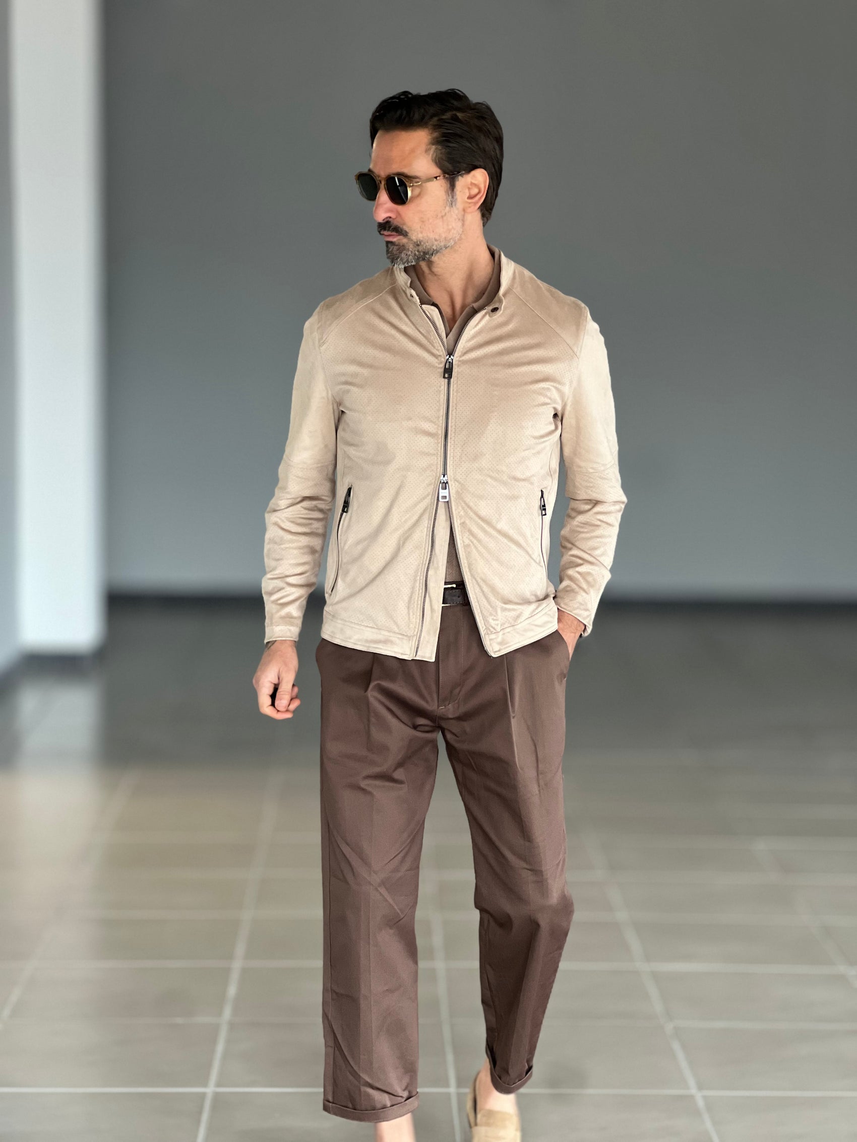 BIKER ECORENNA SABBIA DOPPIAZIP