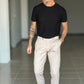 BLACK CHAIN ​​VISCOSE TROUSERS