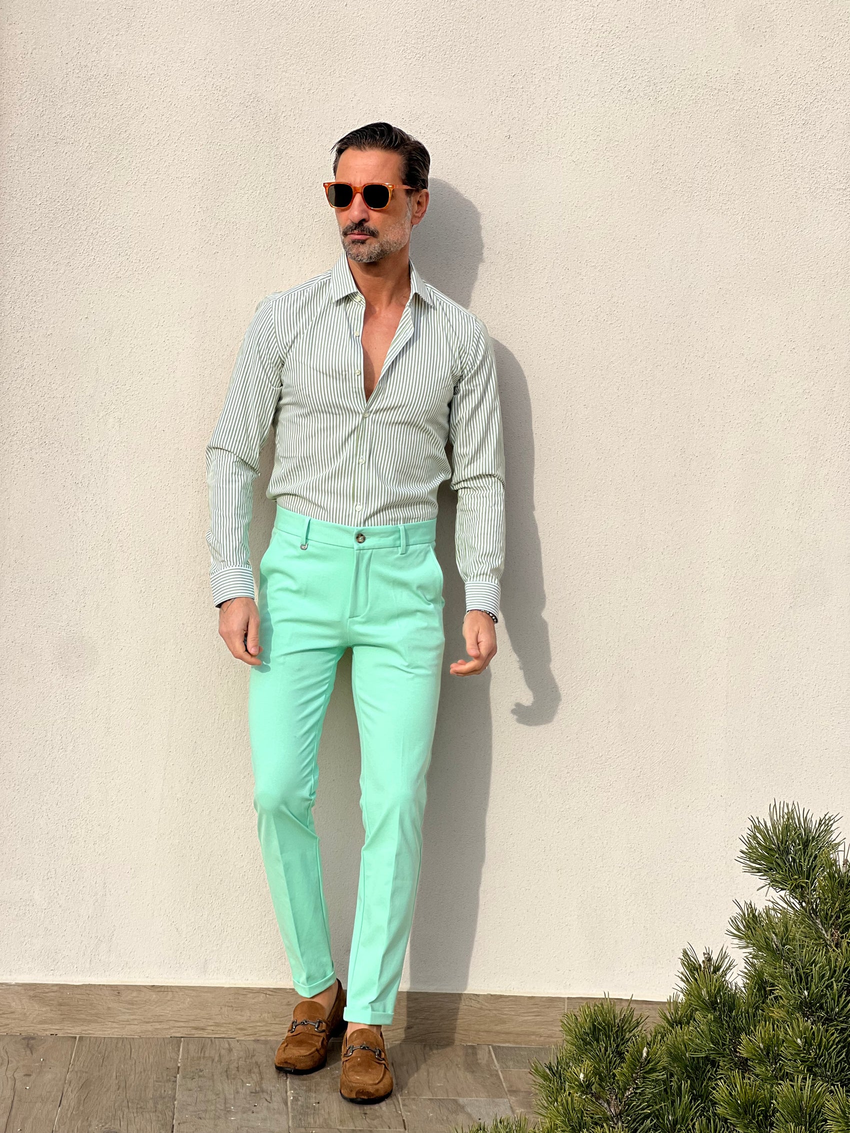 PANTALONE XAGON VERDE ACQUA PUNTOMILANO