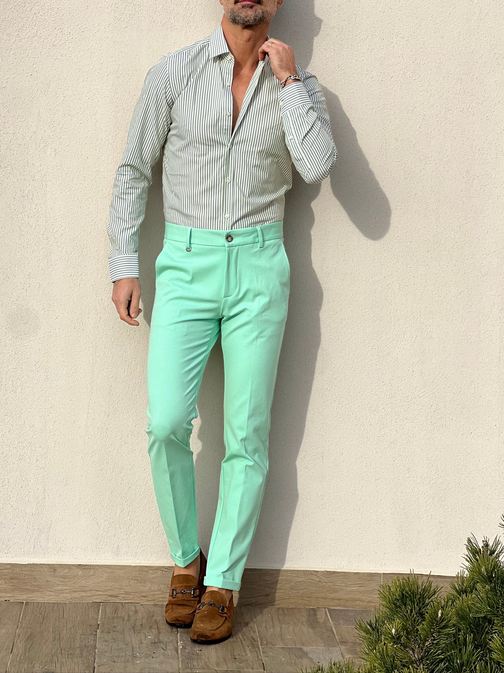 PANTALONE XAGON VERDE ACQUA PUNTOMILANO