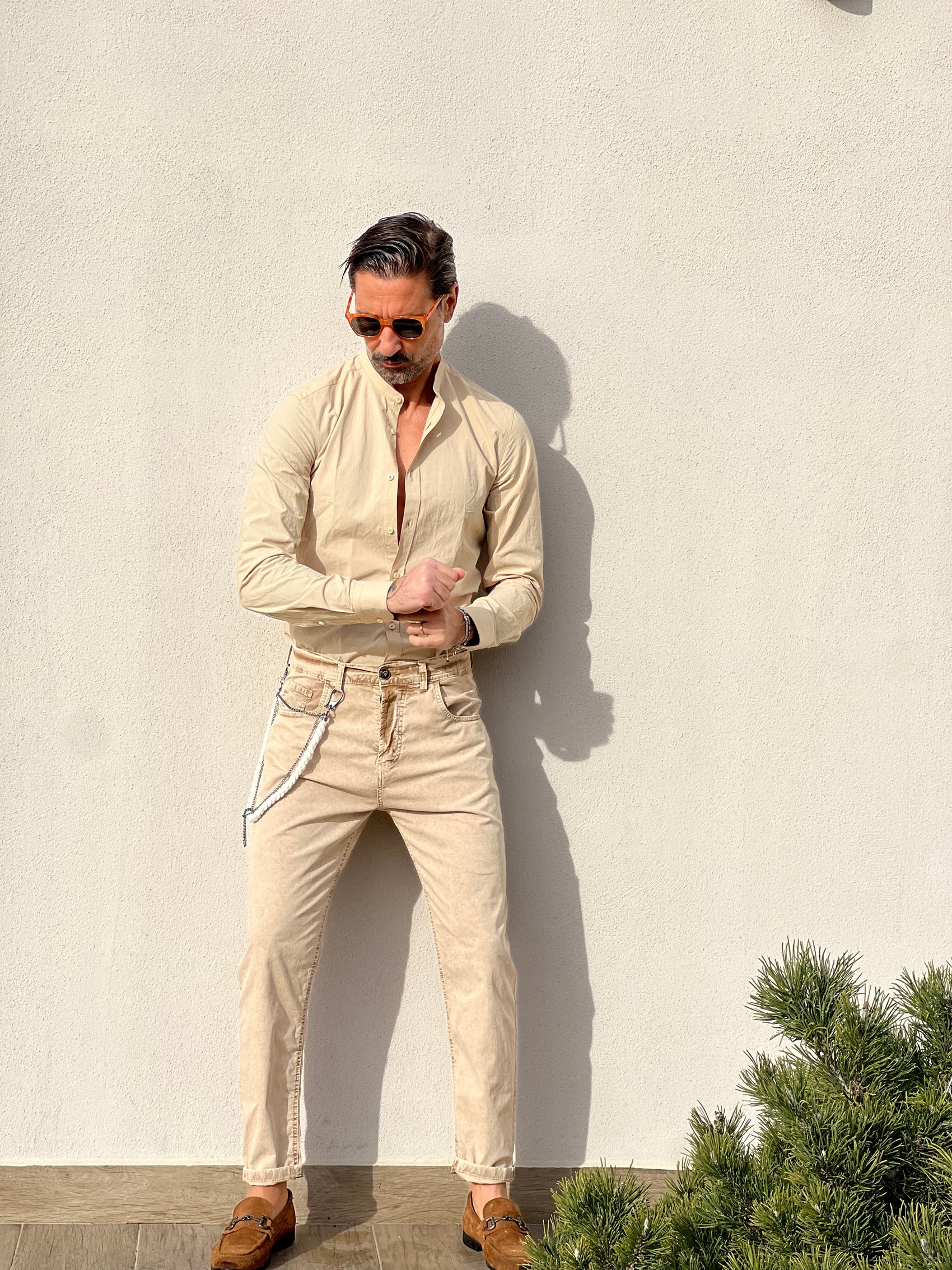 CAMICIA  DEPOT CAMMELLO  COREANA GARZATA