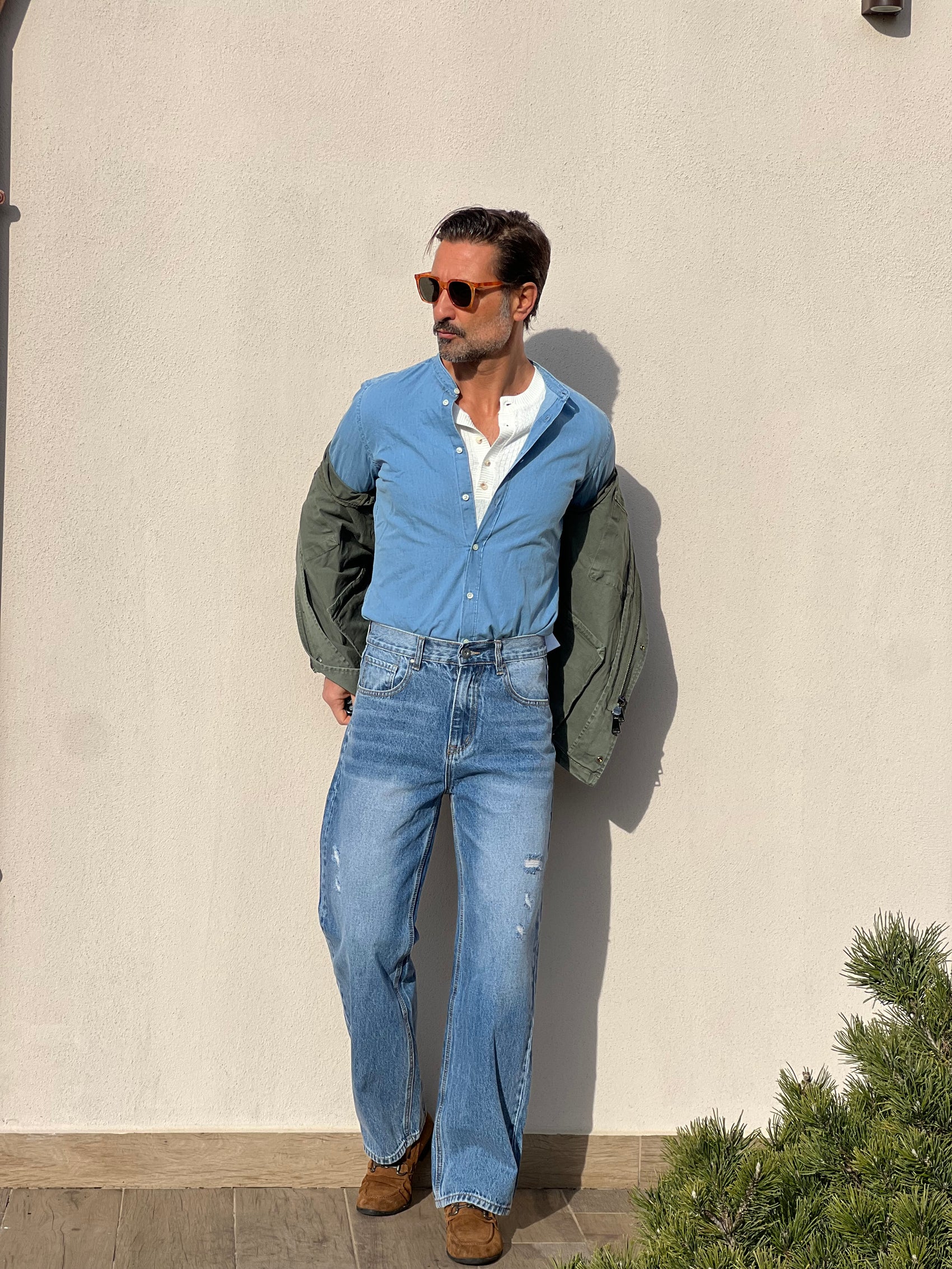 CAMICIA  DEPOT DENIM CHIARO LAVATO COREANA