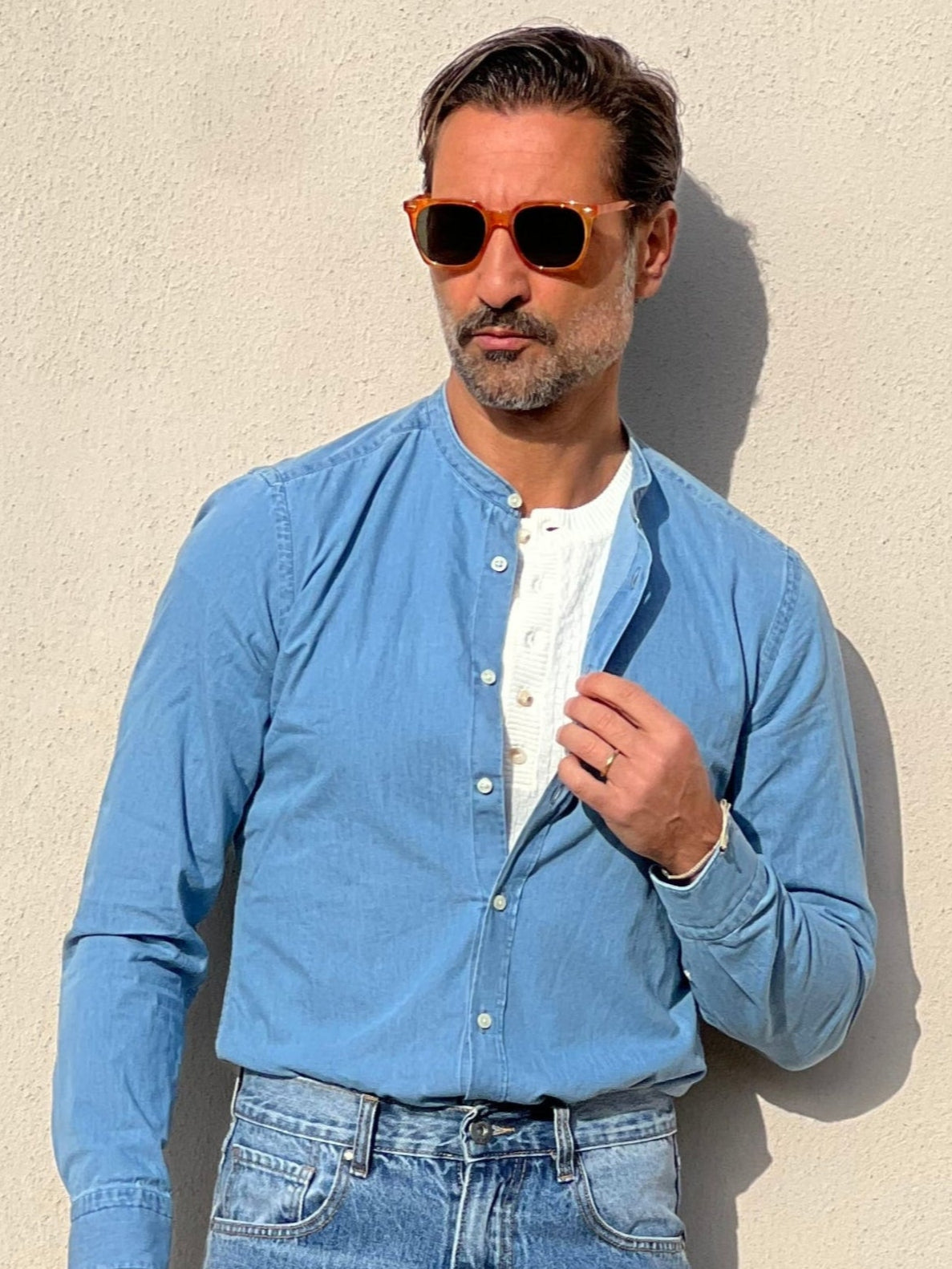 CAMICIA  DEPOT DENIM CHIARO LAVATO COREANA