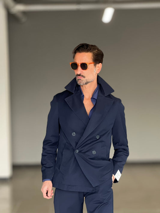 TRENCH CORTO BLU ALTATENSIONE