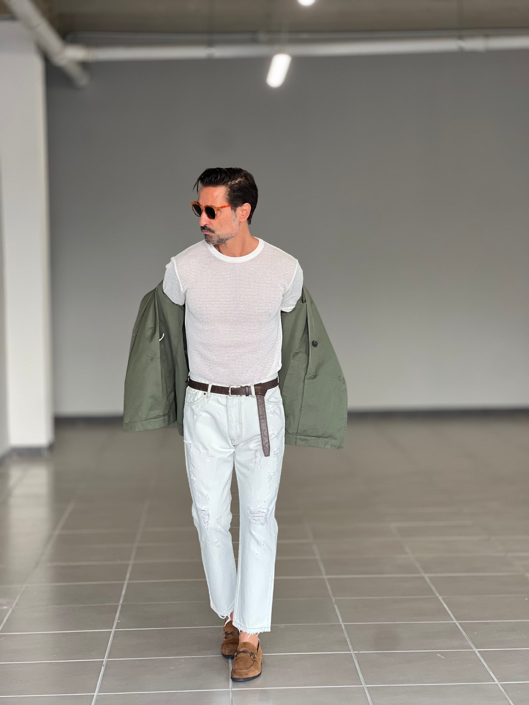 TRENCH CORTO VERDE ALTATENSIONE