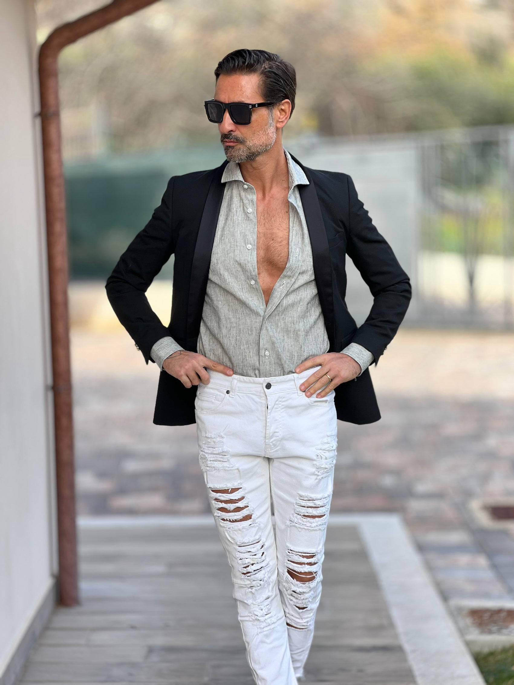 CAMICIA  DEPOT MILLERIGHE BIANCA E GRIGIA