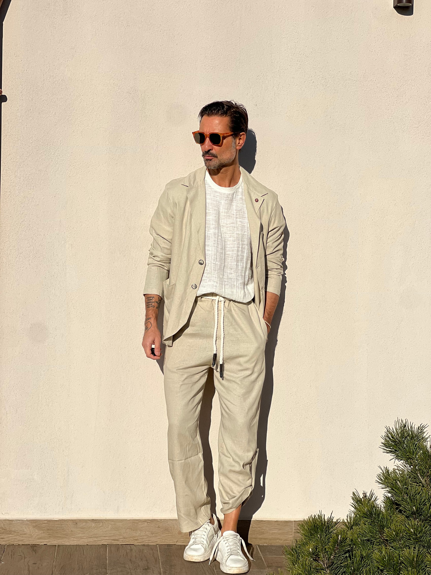 GIACCA XAGON BEIGE FIAMMATO DECOSTRUITA TASCA A TOPPA