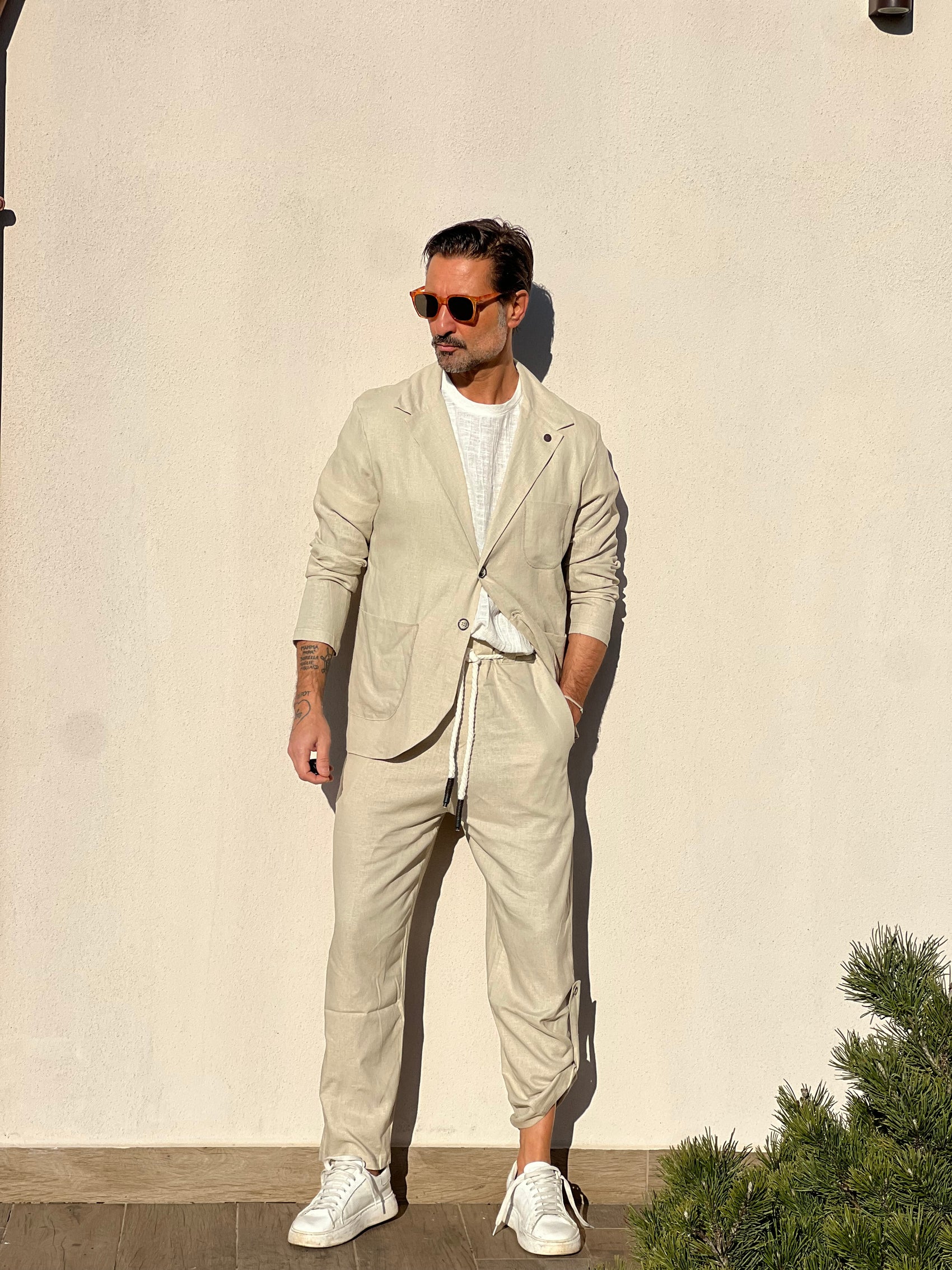 GIACCA XAGON BEIGE FIAMMATO DECOSTRUITA TASCA A TOPPA