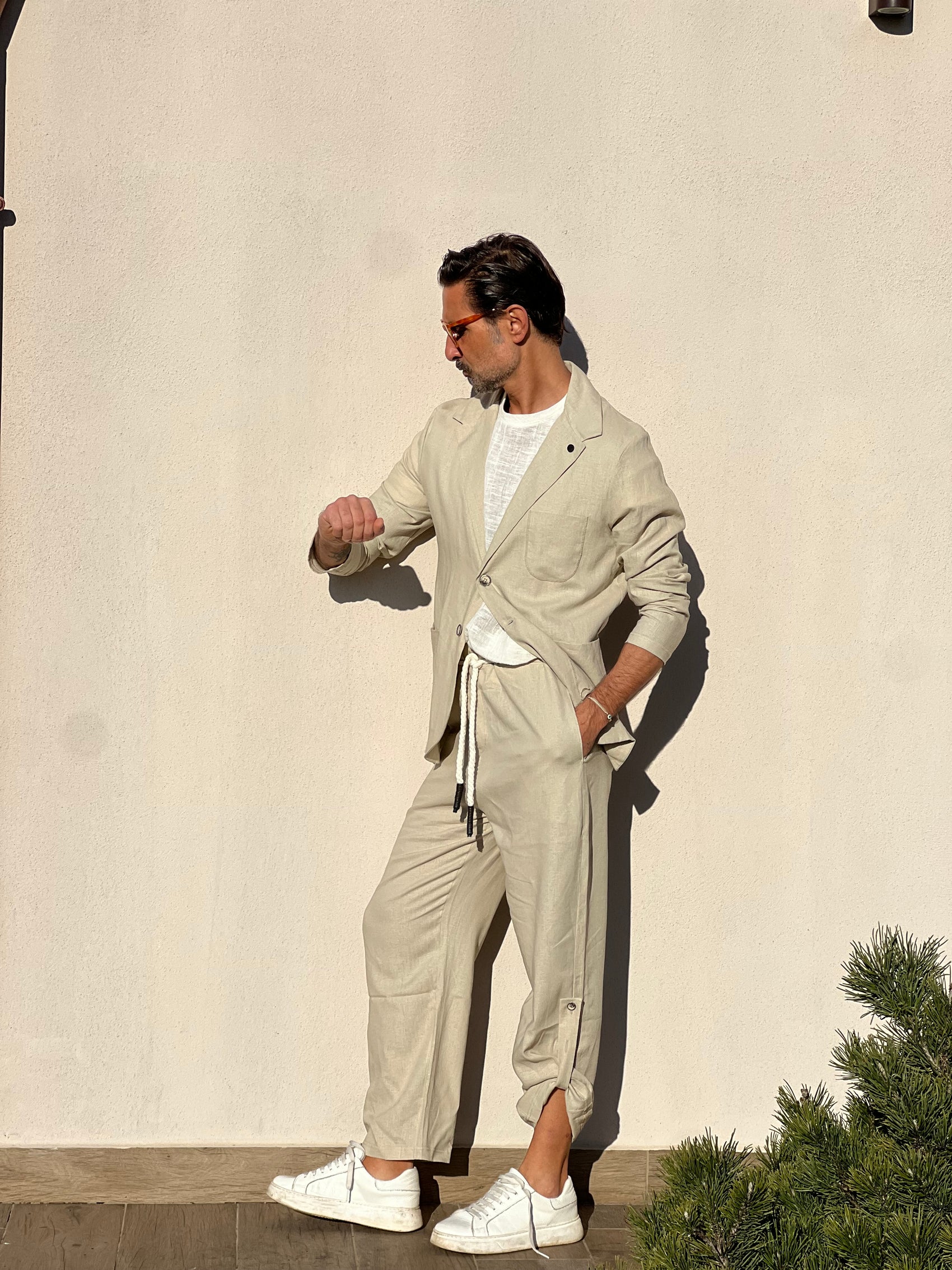 GIACCA XAGON BEIGE FIAMMATO DECOSTRUITA TASCA A TOPPA