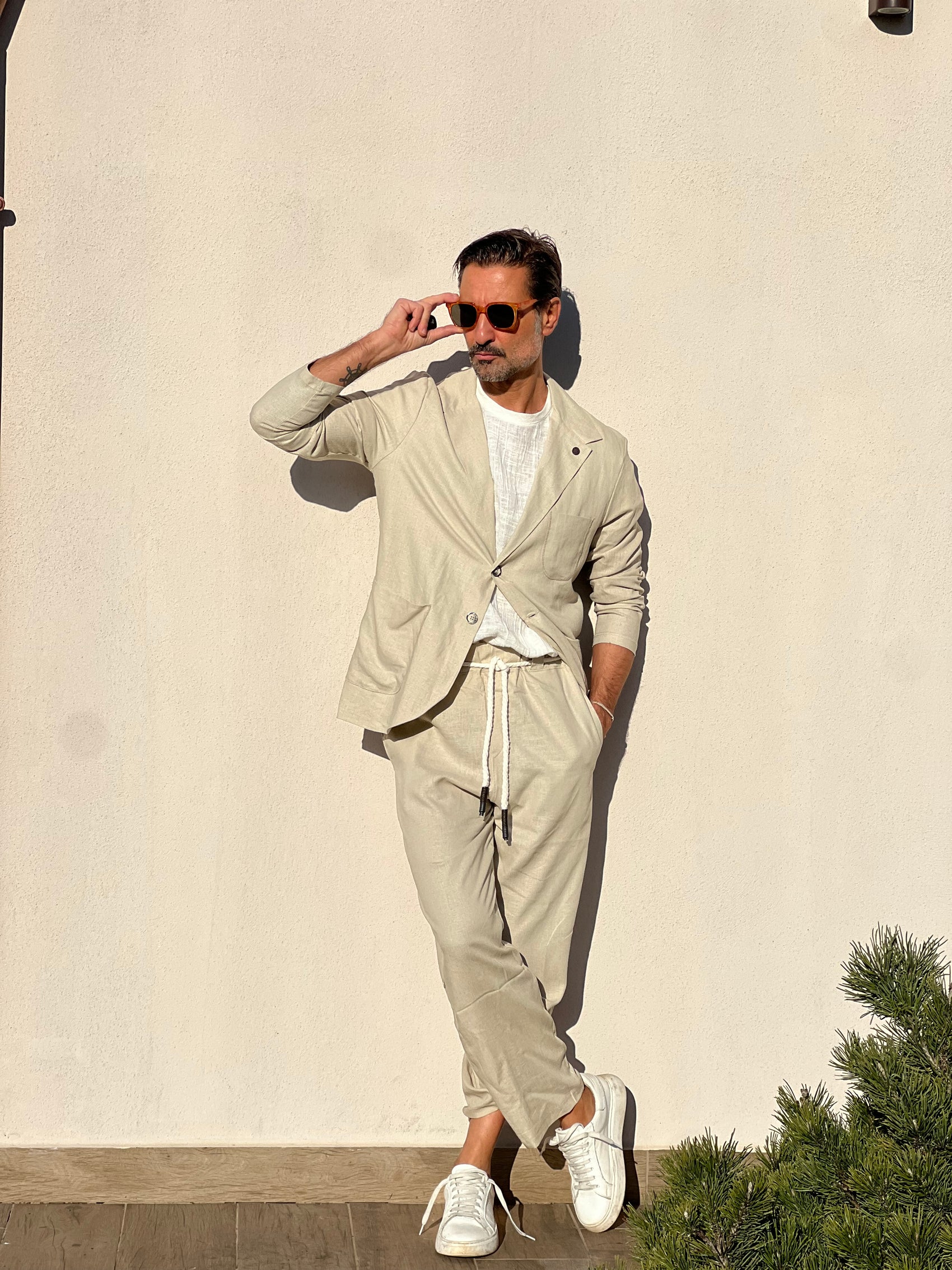 GIACCA XAGON BEIGE FIAMMATO DECOSTRUITA TASCA A TOPPA