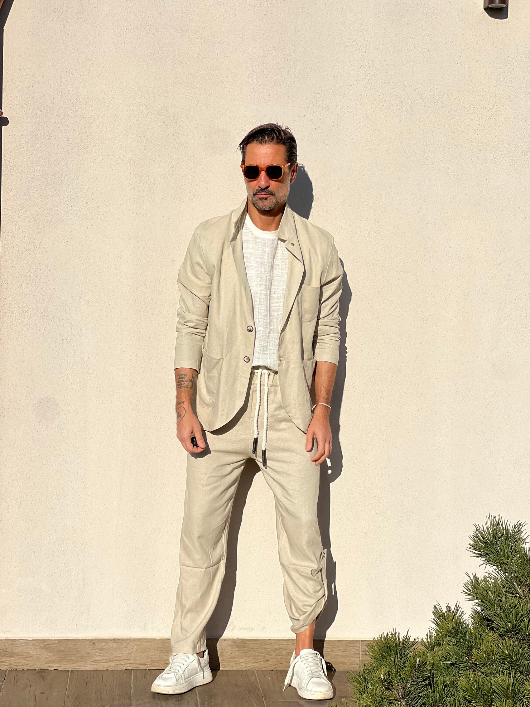 GIACCA XAGON BEIGE FIAMMATO DECOSTRUITA TASCA A TOPPA