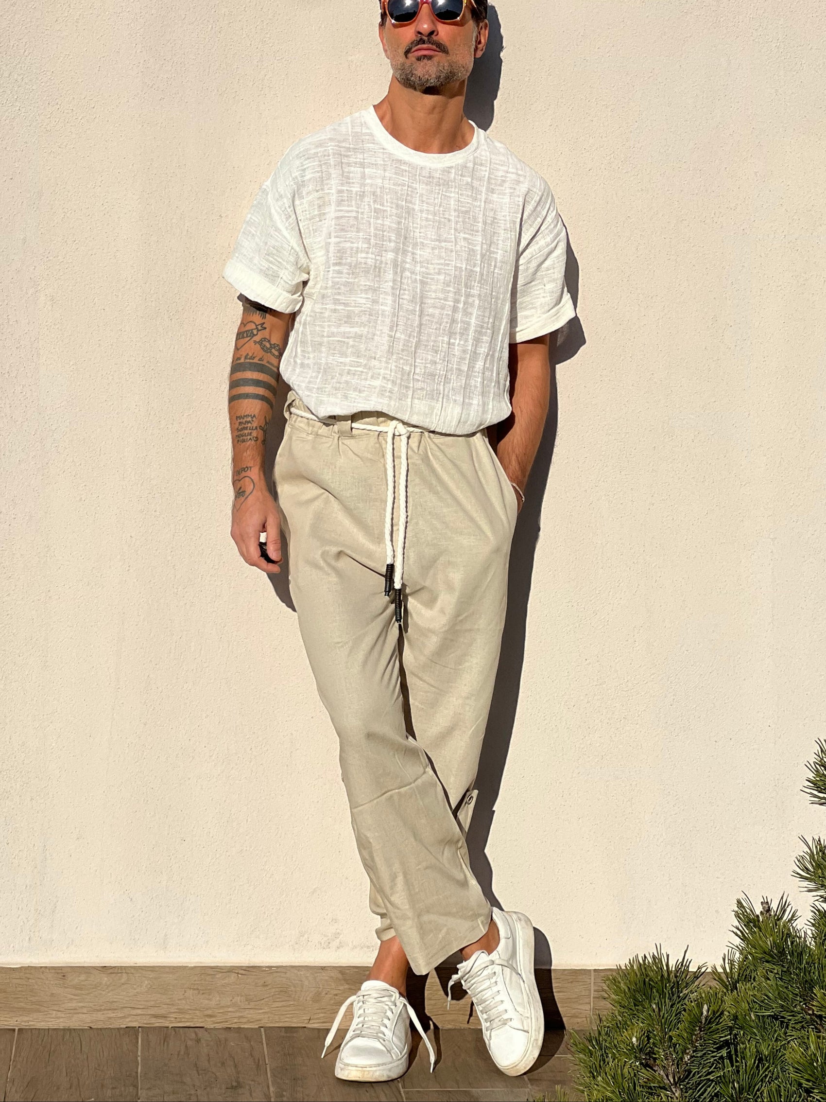 PANTALACCIO XAGON BEIGE  FIAMMATO CHIUSURA IN FONDO