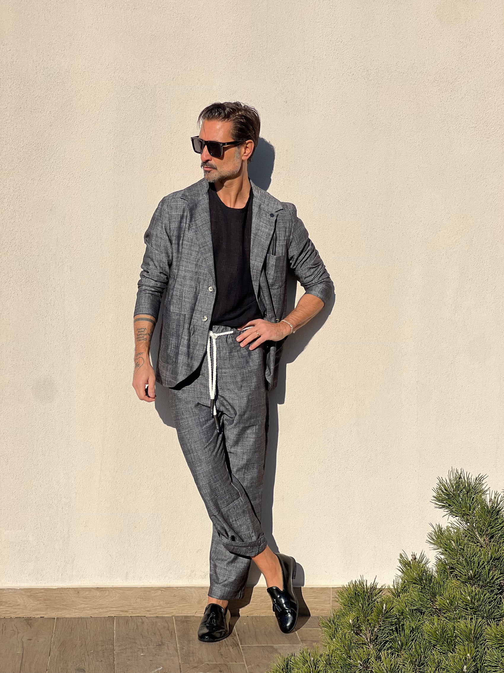 GIACCA XAGON GRIGIA FIAMMATO DECOSTRUITA TASCA A TOPPA