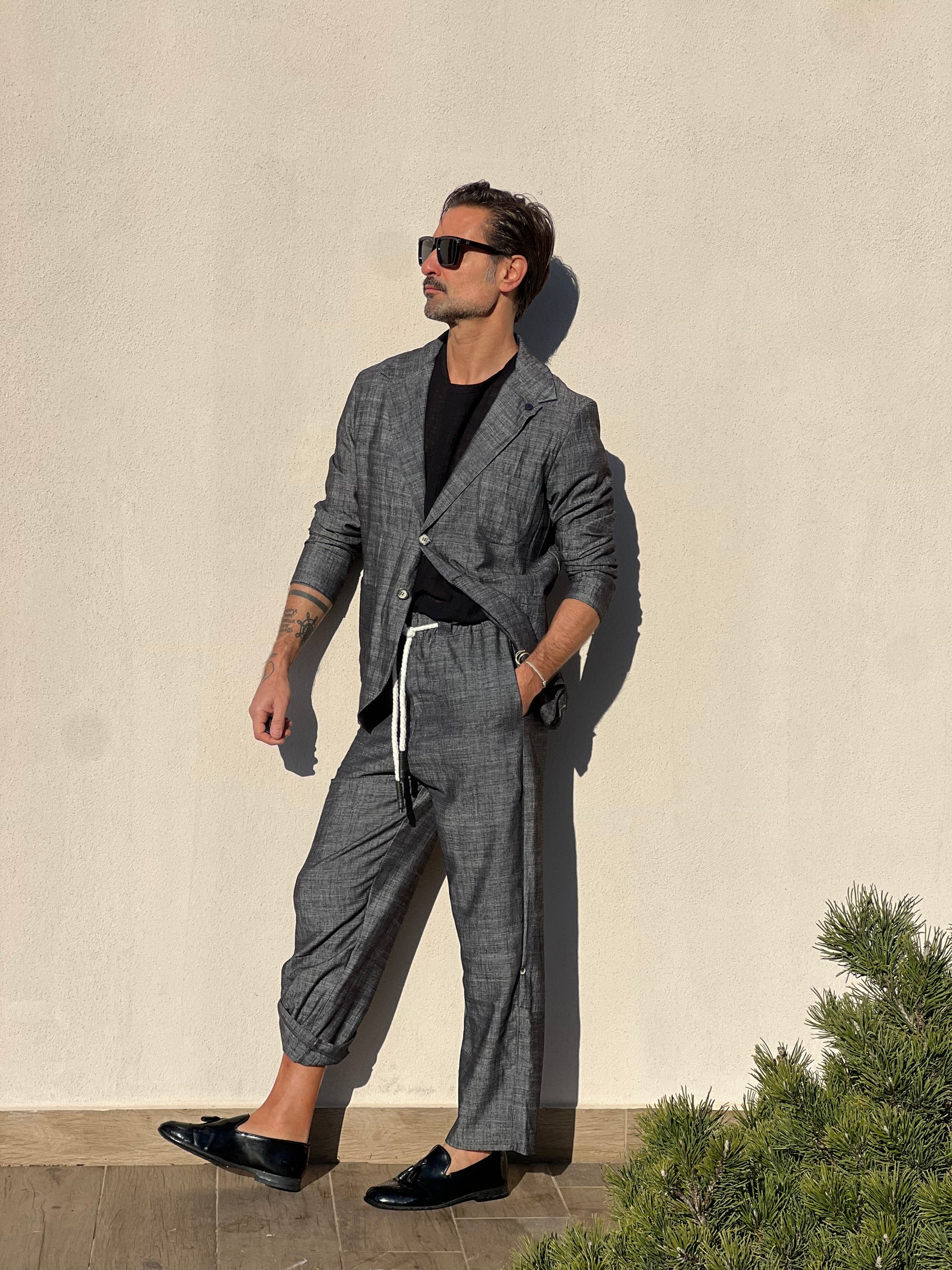 GIACCA XAGON GRIGIA FIAMMATO DECOSTRUITA TASCA A TOPPA