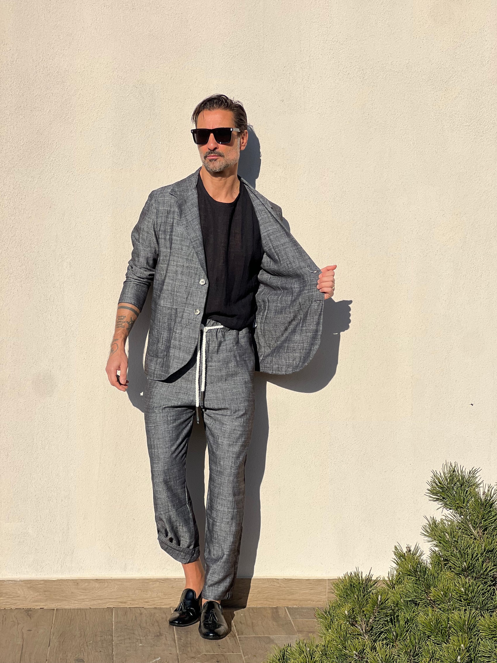 GIACCA XAGON GRIGIA FIAMMATO DECOSTRUITA TASCA A TOPPA