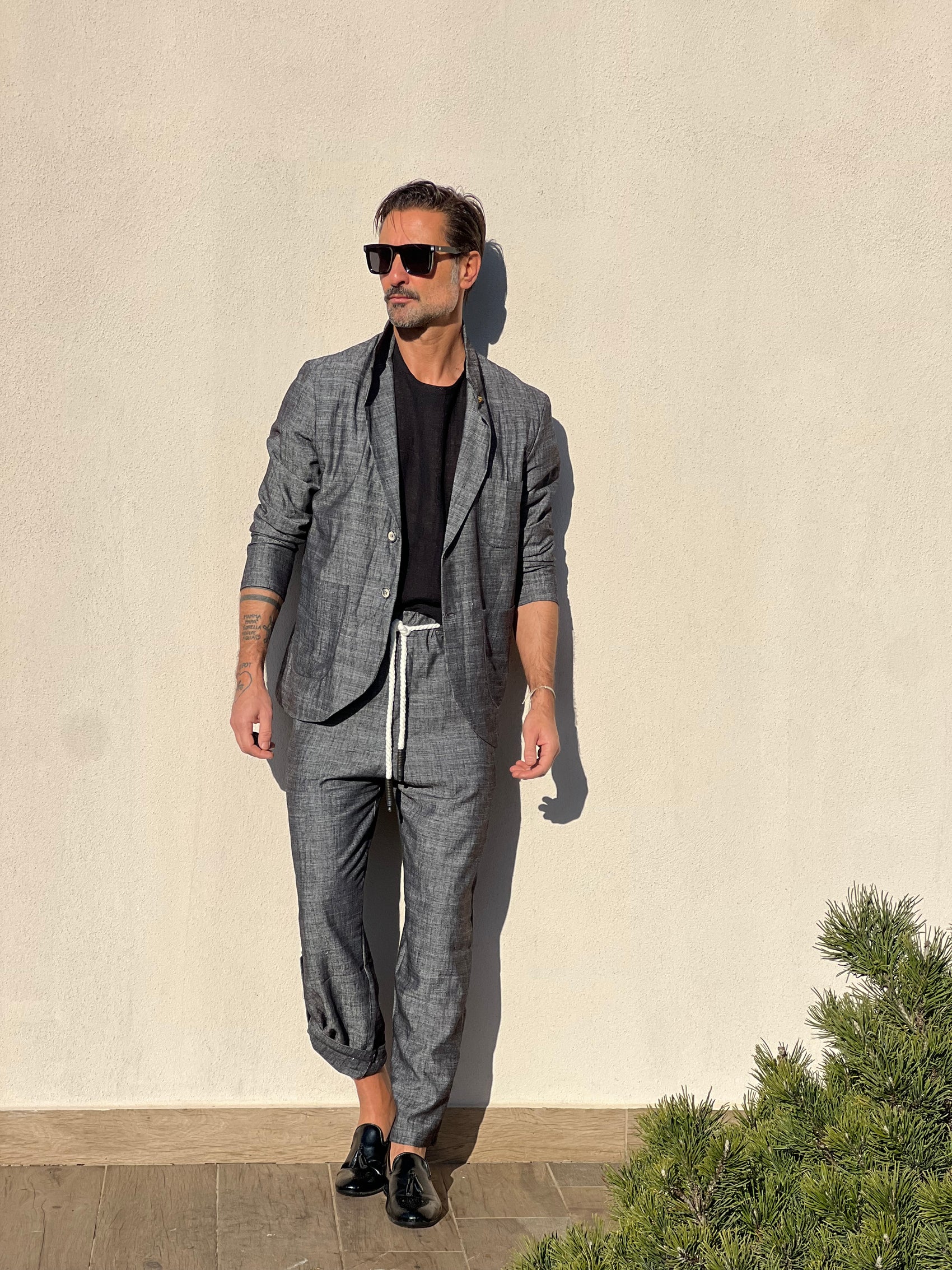 GIACCA XAGON GRIGIA FIAMMATO DECOSTRUITA TASCA A TOPPA