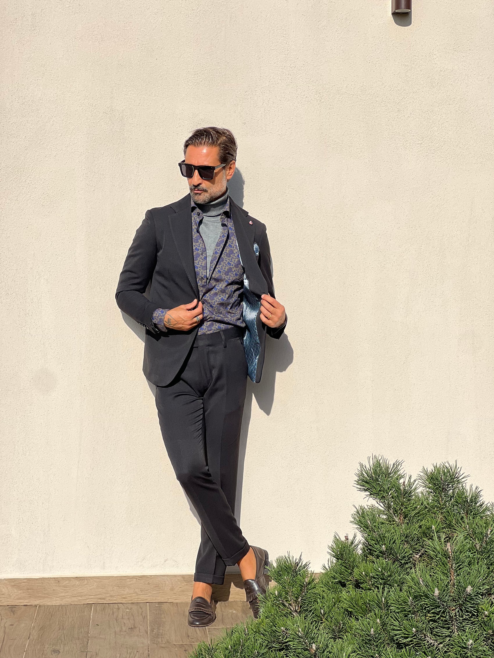 CAMICIA  DEPOT DOPPIORITORTO FIORE VERDE E BLU