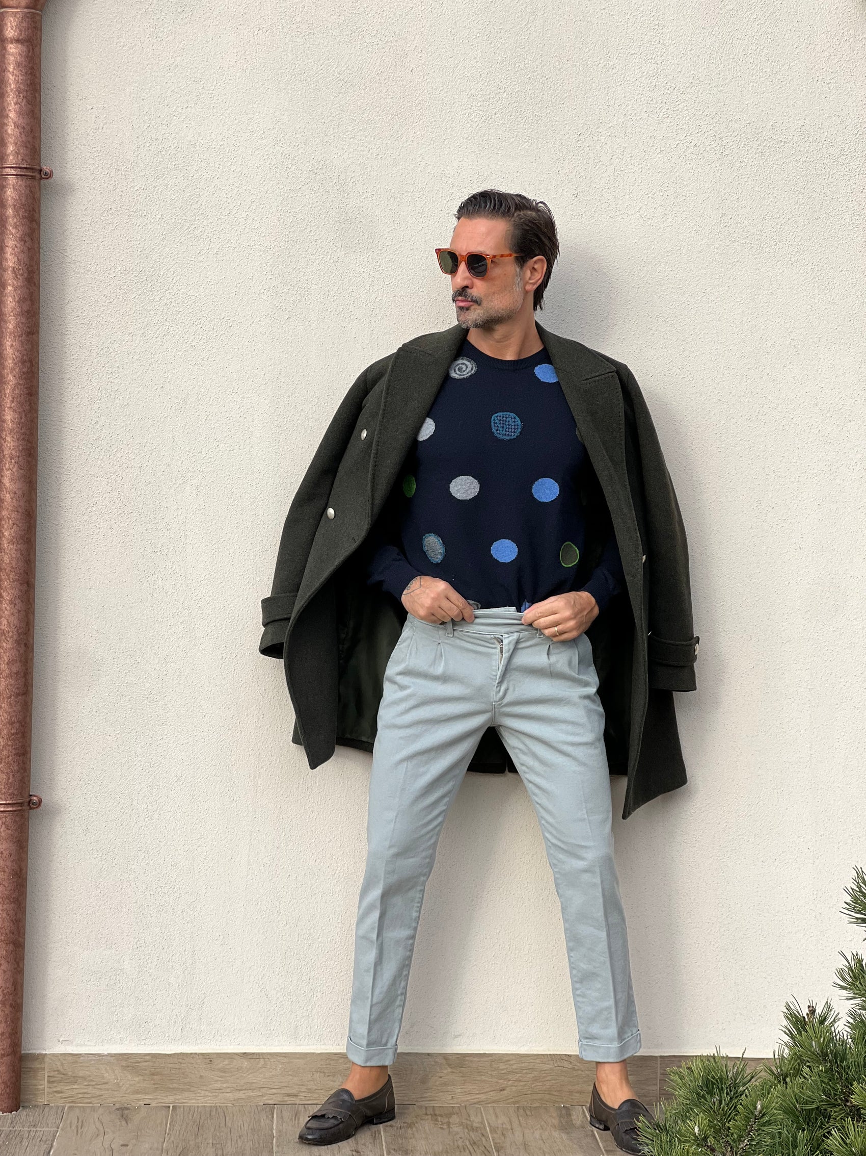 MAGLIA KOON BLU POIS  MISTO LANA